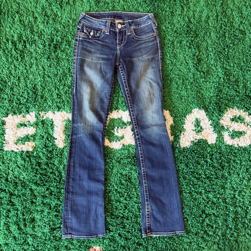 True Religion World Tour Bootcut Jeans Dark Wash Womens Size 26 Made USA
